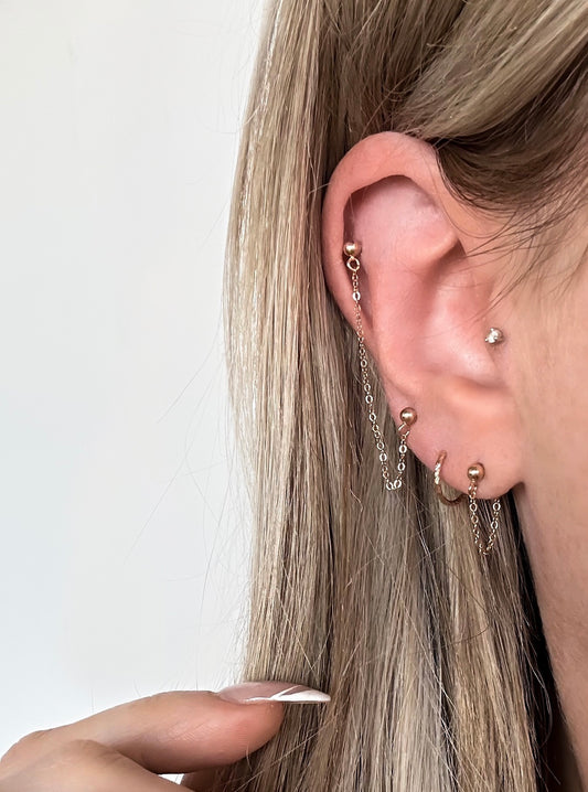 Chain Reaction Double Stud Earring