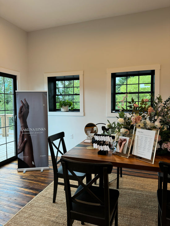 Lakuna Links permanent jewelry pop up setup 