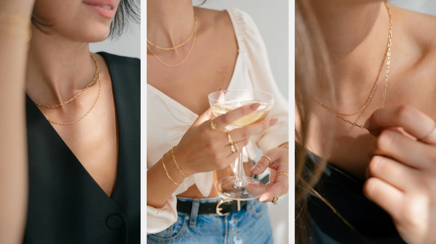 Lakuna Links permanent jewelry gold necklaces and bracelets 